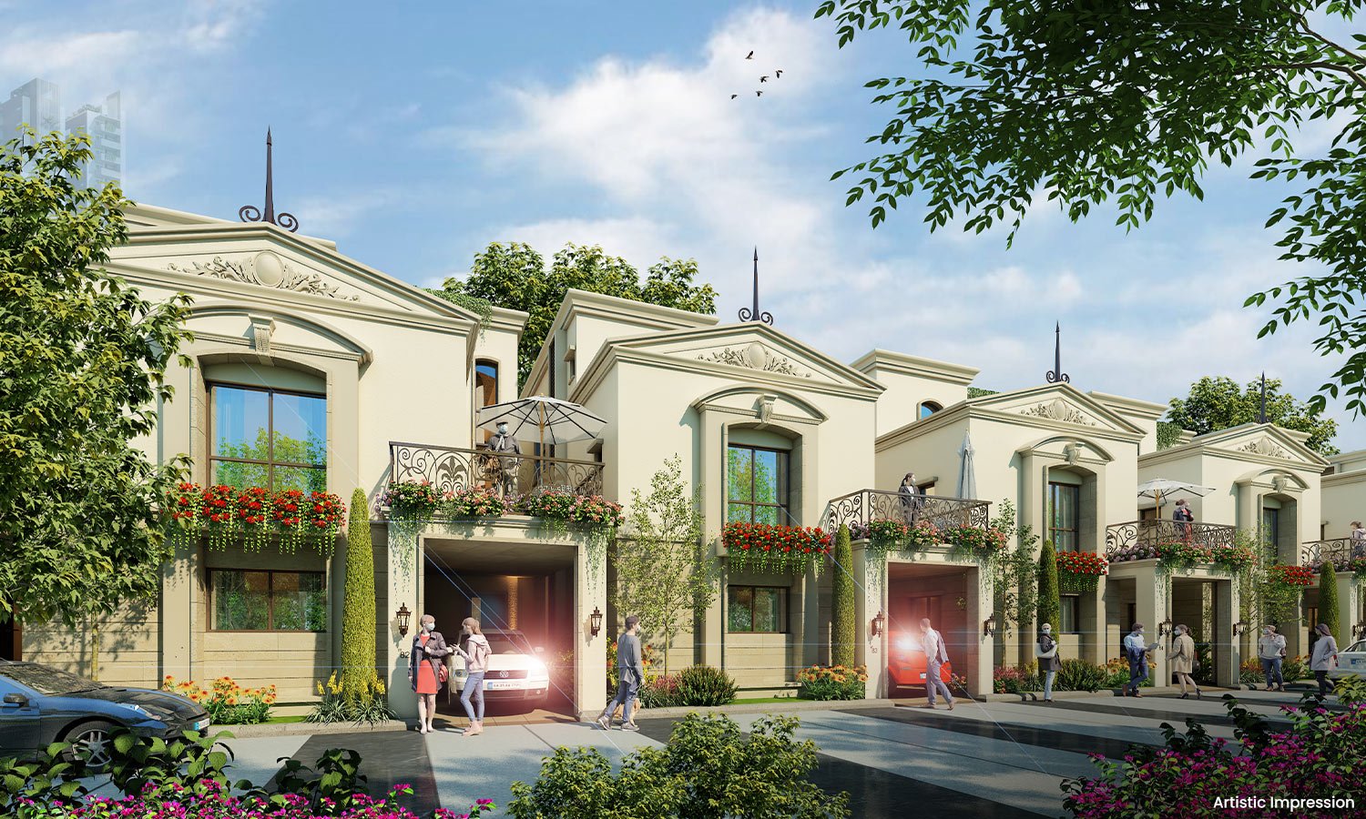 Exterior view of Atco La Vivant apartment buildings